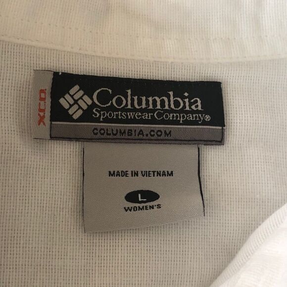 Columbia White Front Button-Up Shirt Size L - Picture 6 of 8
